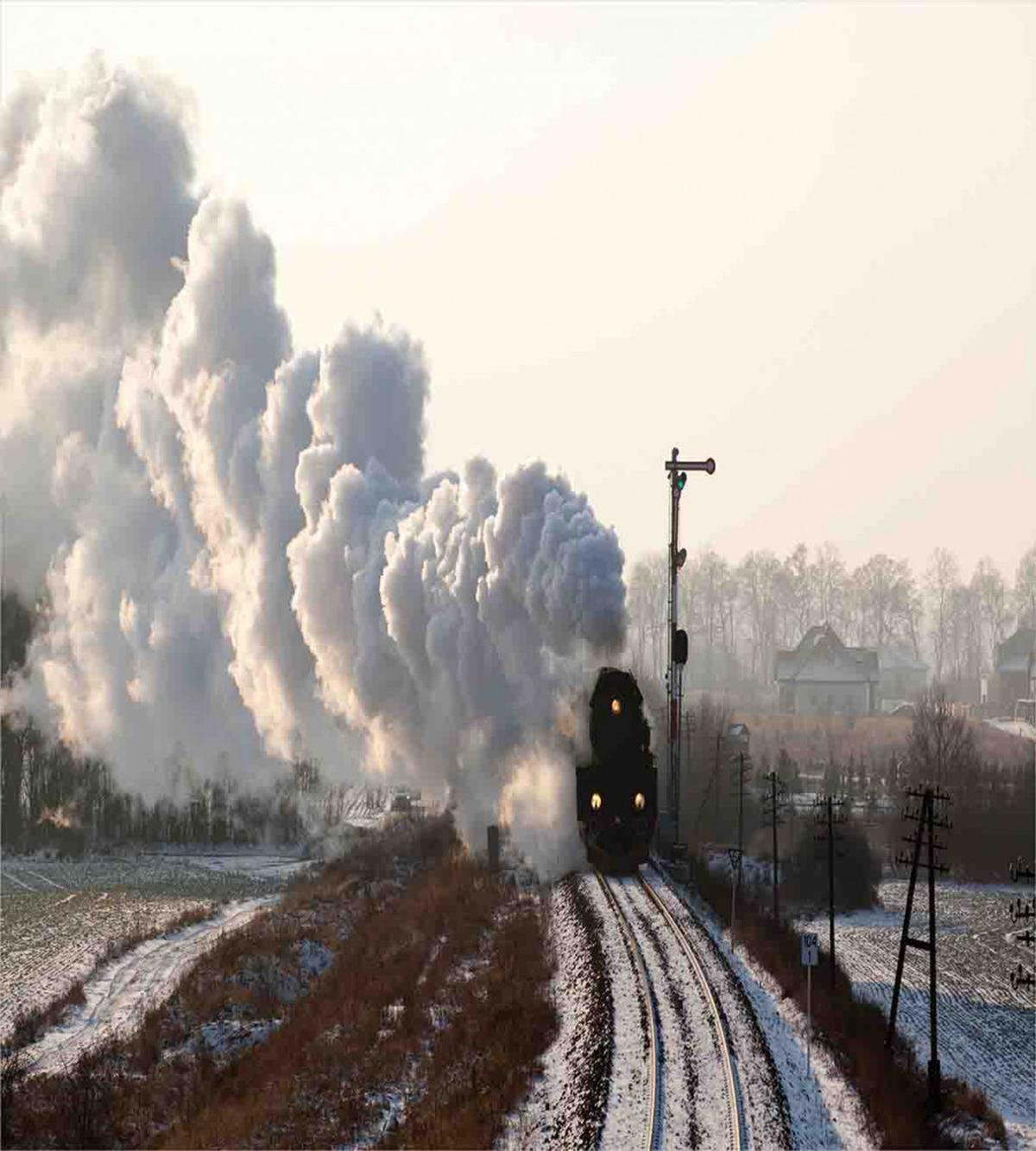 Train Snowy Scene — Pattern