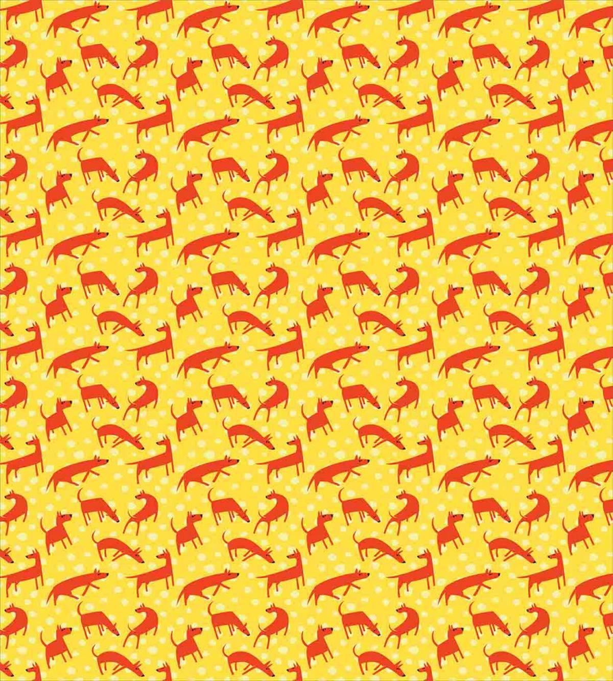 Animal Silhouettes on Yellow — Pattern