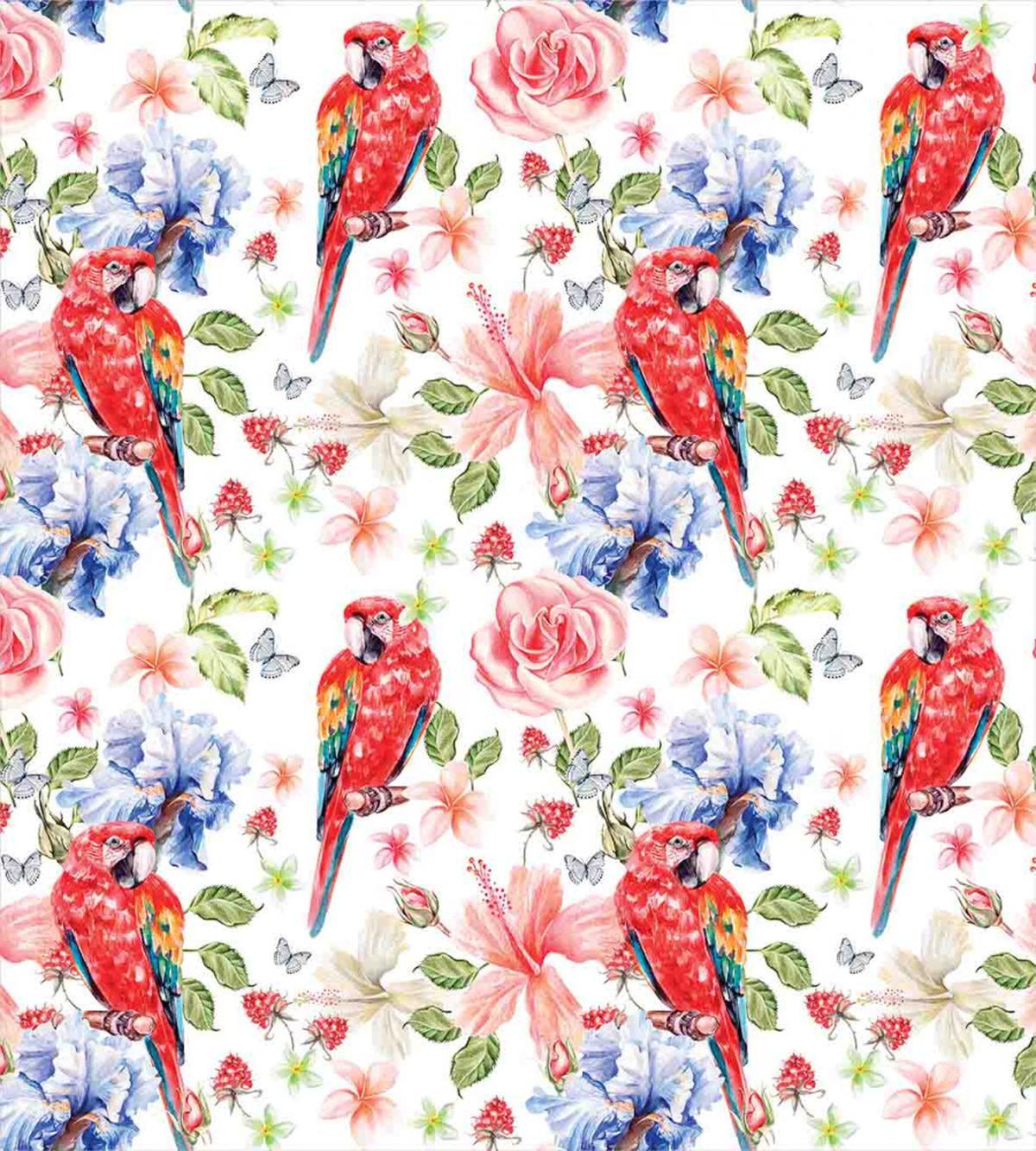 Parrots Iris and Roses — Pattern