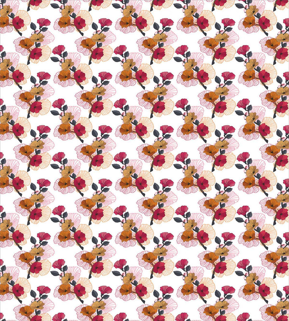 Striped Lavatera Flowers — Pattern
