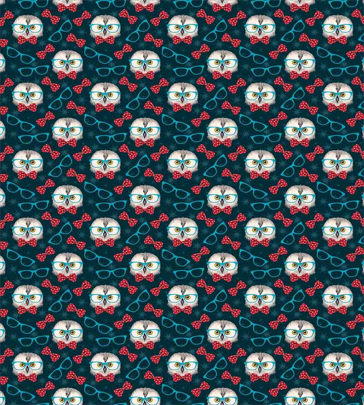 Sketch Owl Wearing Glasses — Pattern