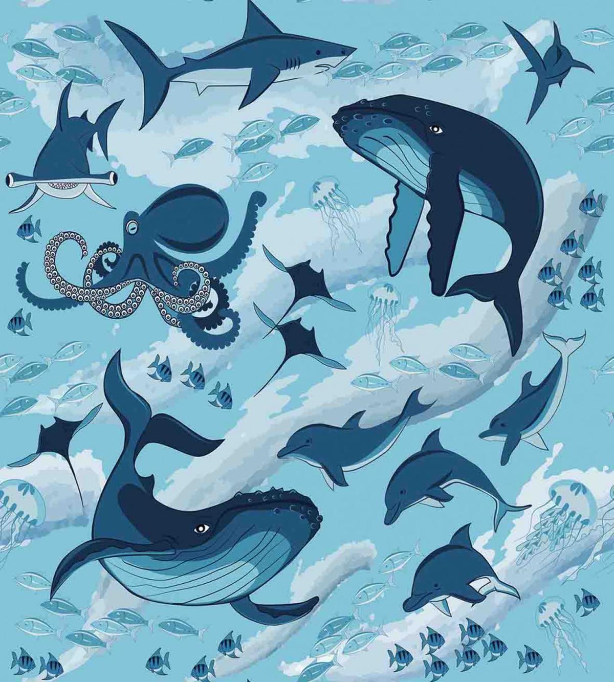Dolphins Octopus Starfish — Pattern