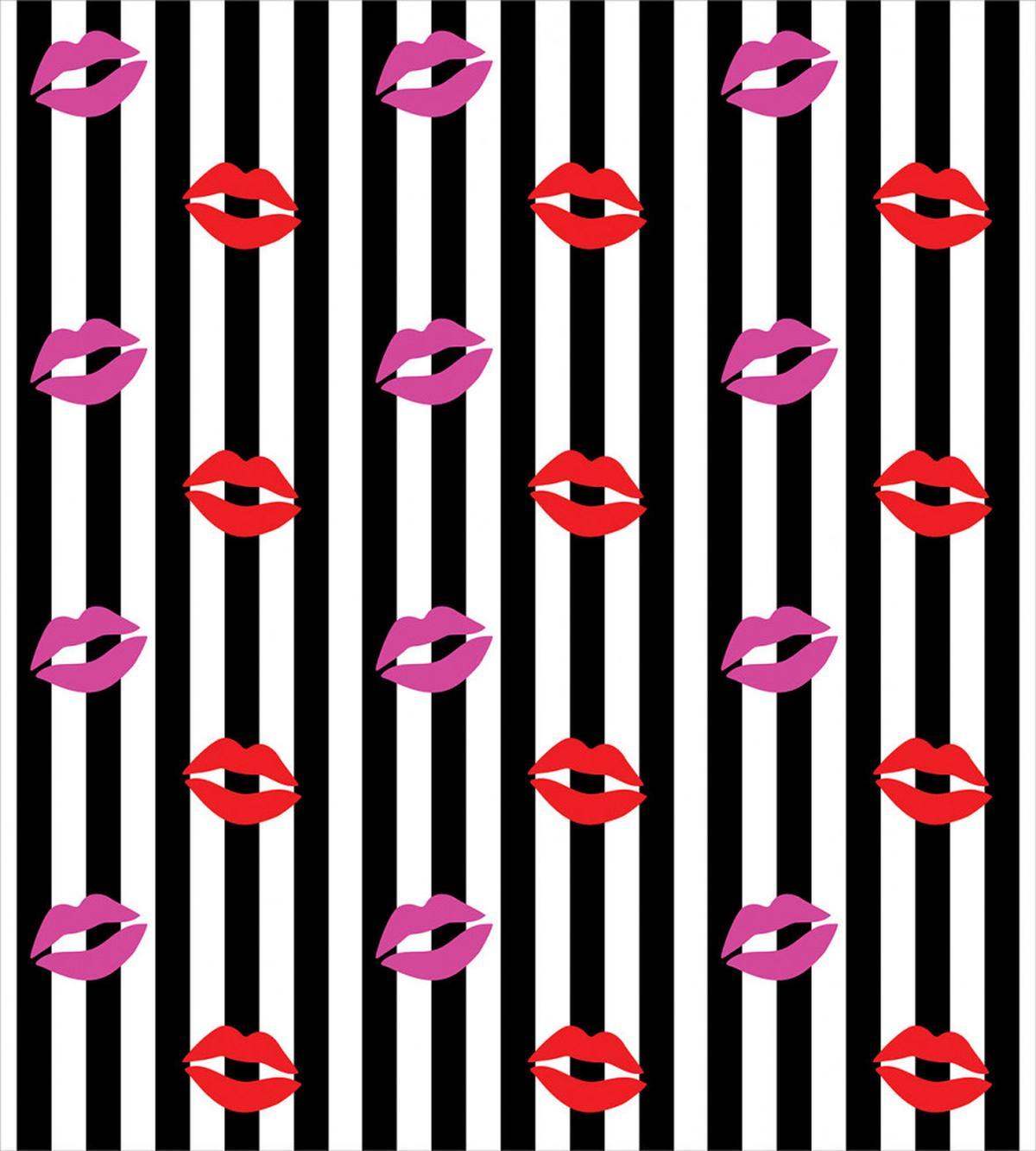 Lipstick Prints on Stripes — Pattern
