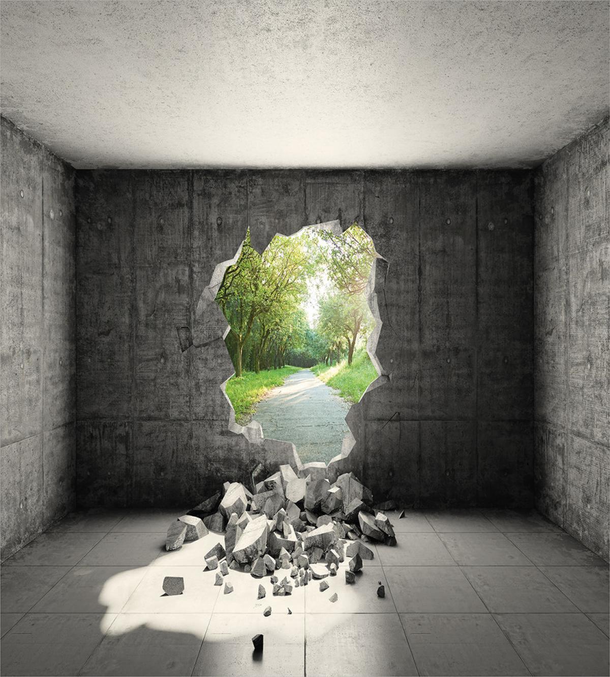 Concrete Room Hole Exit — Pattern