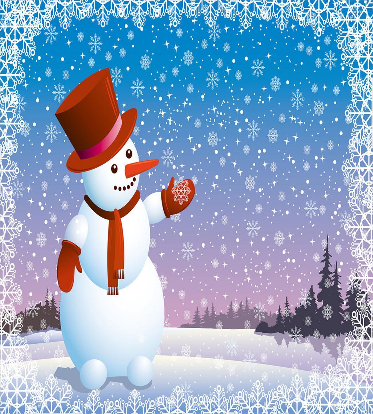 Happy Cartoon Snowfall — Pattern