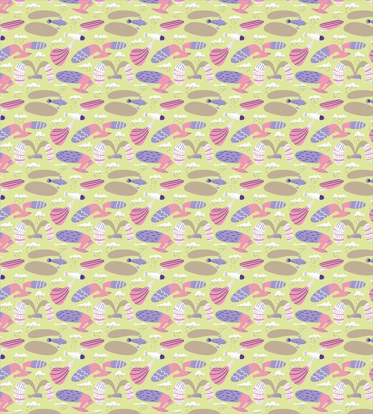 Seagulls and Clouds Sketched — Pattern
