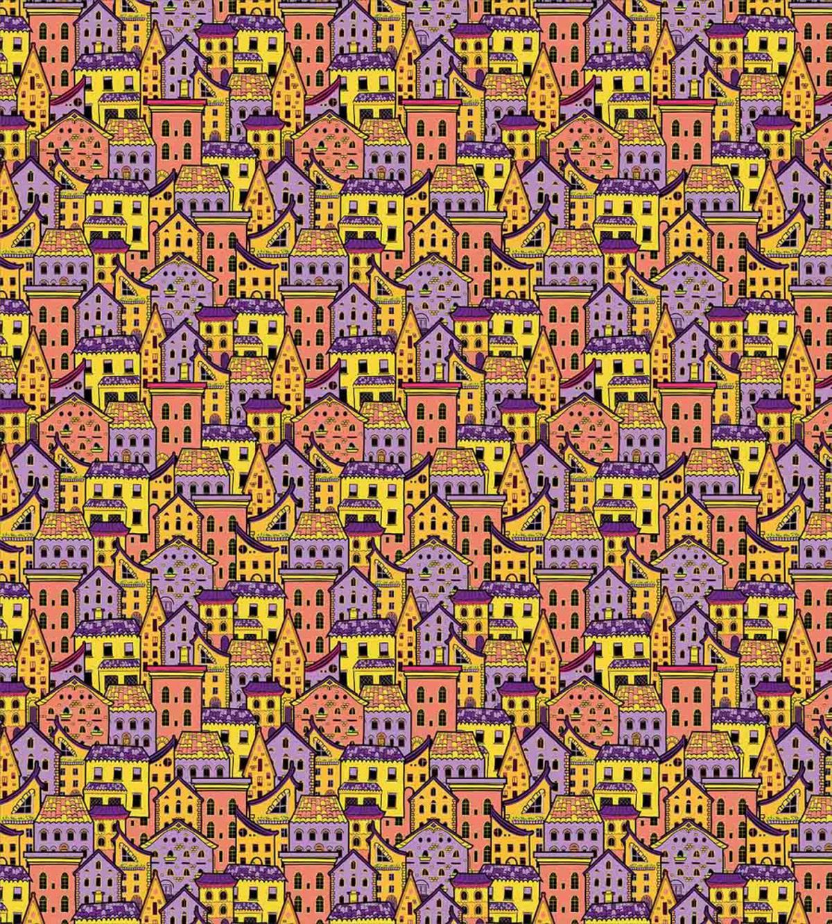 Doodle Colorful Houses — Pattern