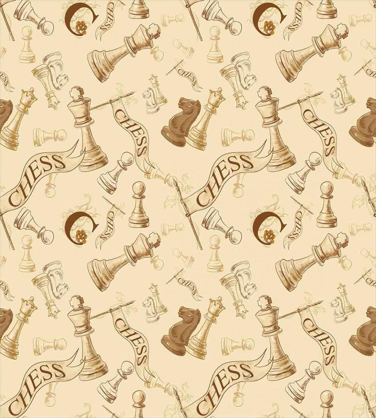 Retro Chess Game Pieces — Pattern