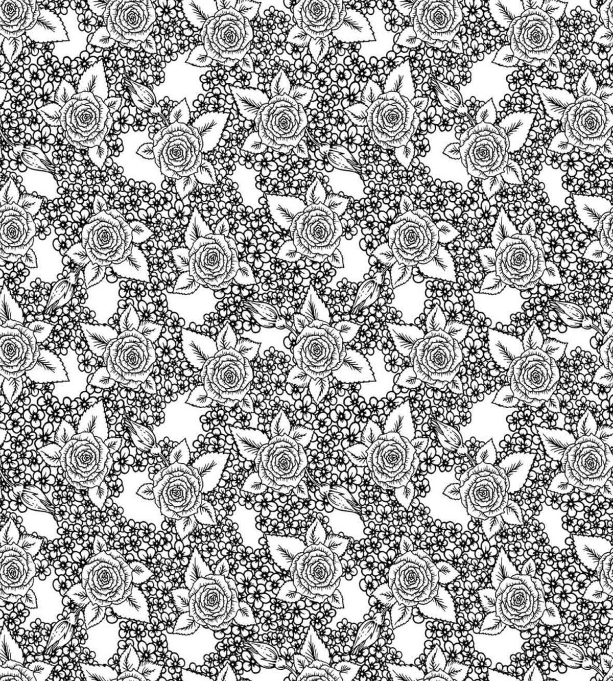 Monochrome Flora Romance — Pattern