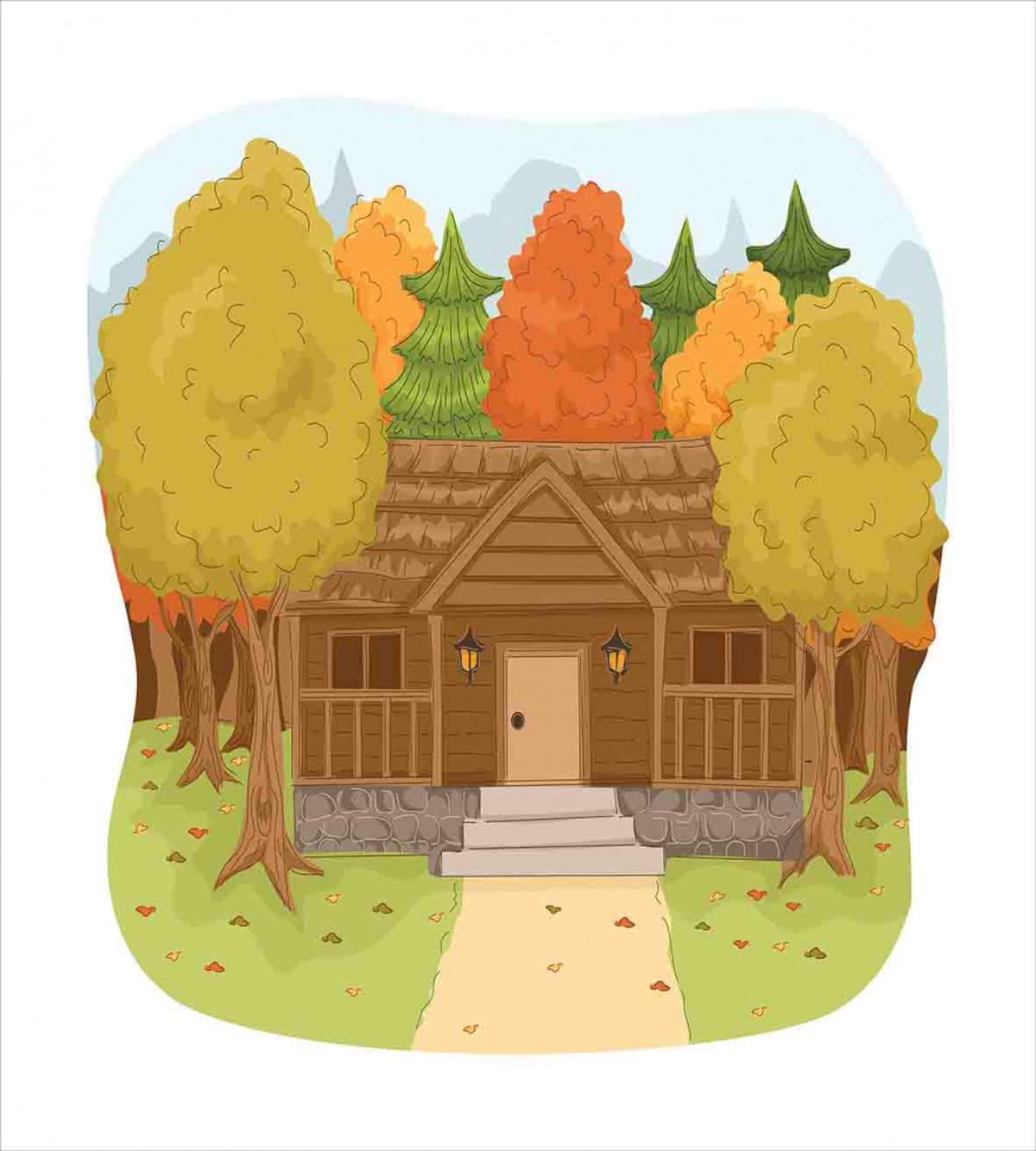 Cabin in the Autumn Forest — Pattern