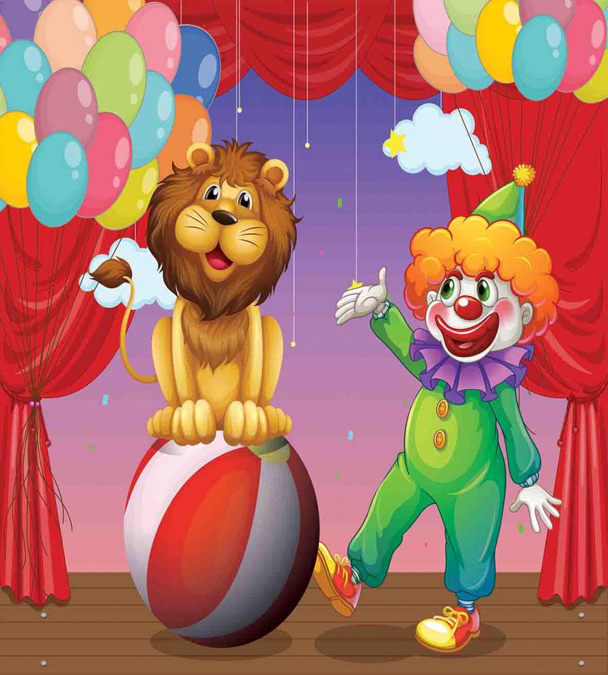 Lion Clown Performance — Pattern