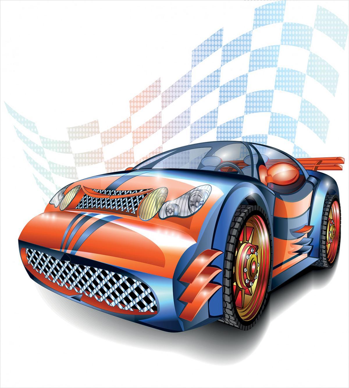 Cartoon Style Race Car — Pattern