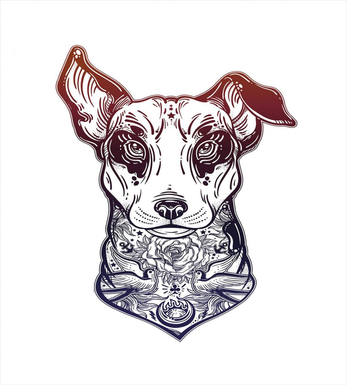 Vintage Bull Terrier Tattoo — Pattern