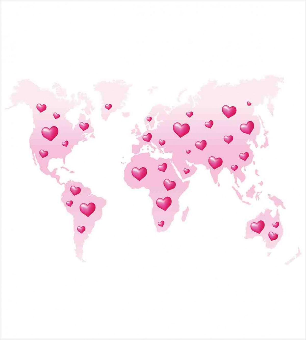 Global Dots Heart Love — Pattern