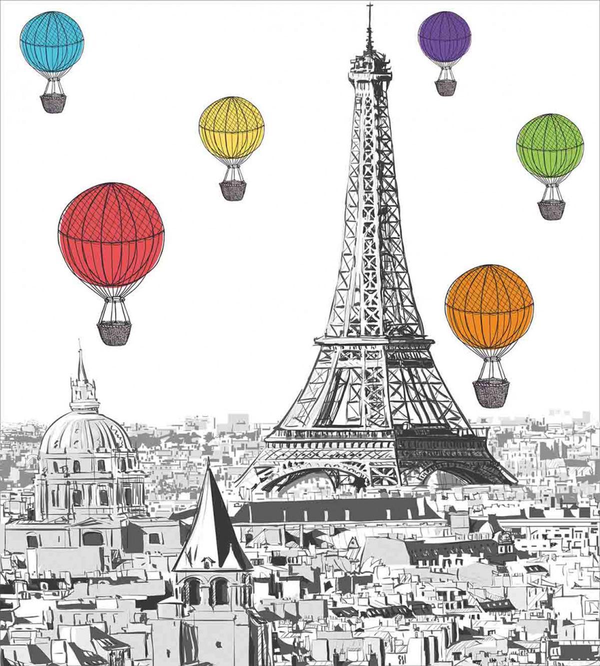 Eiffel Tower and Balloons — Pattern