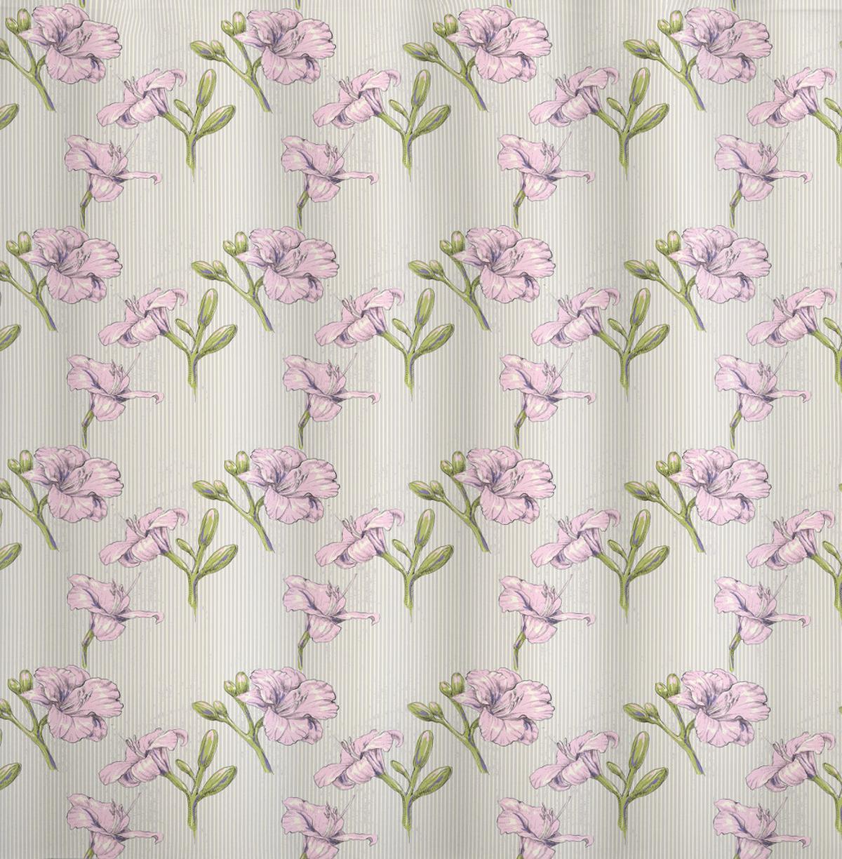 Lily Petals and Buds on Lines — Pattern