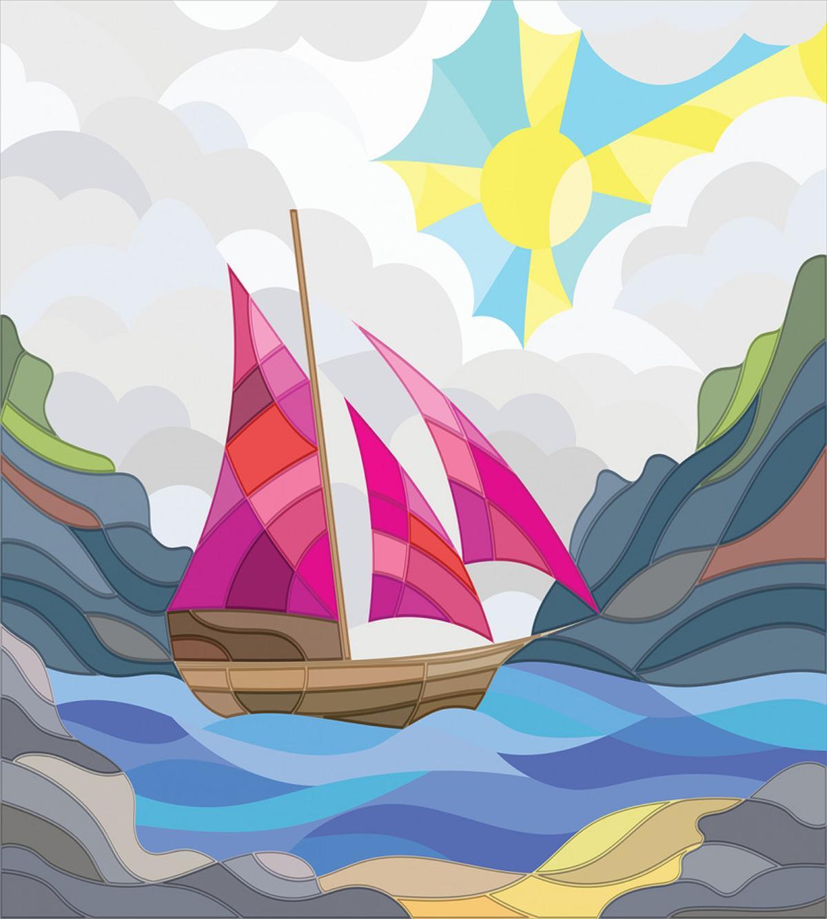 Sun Sail Boat Vitray — Pattern