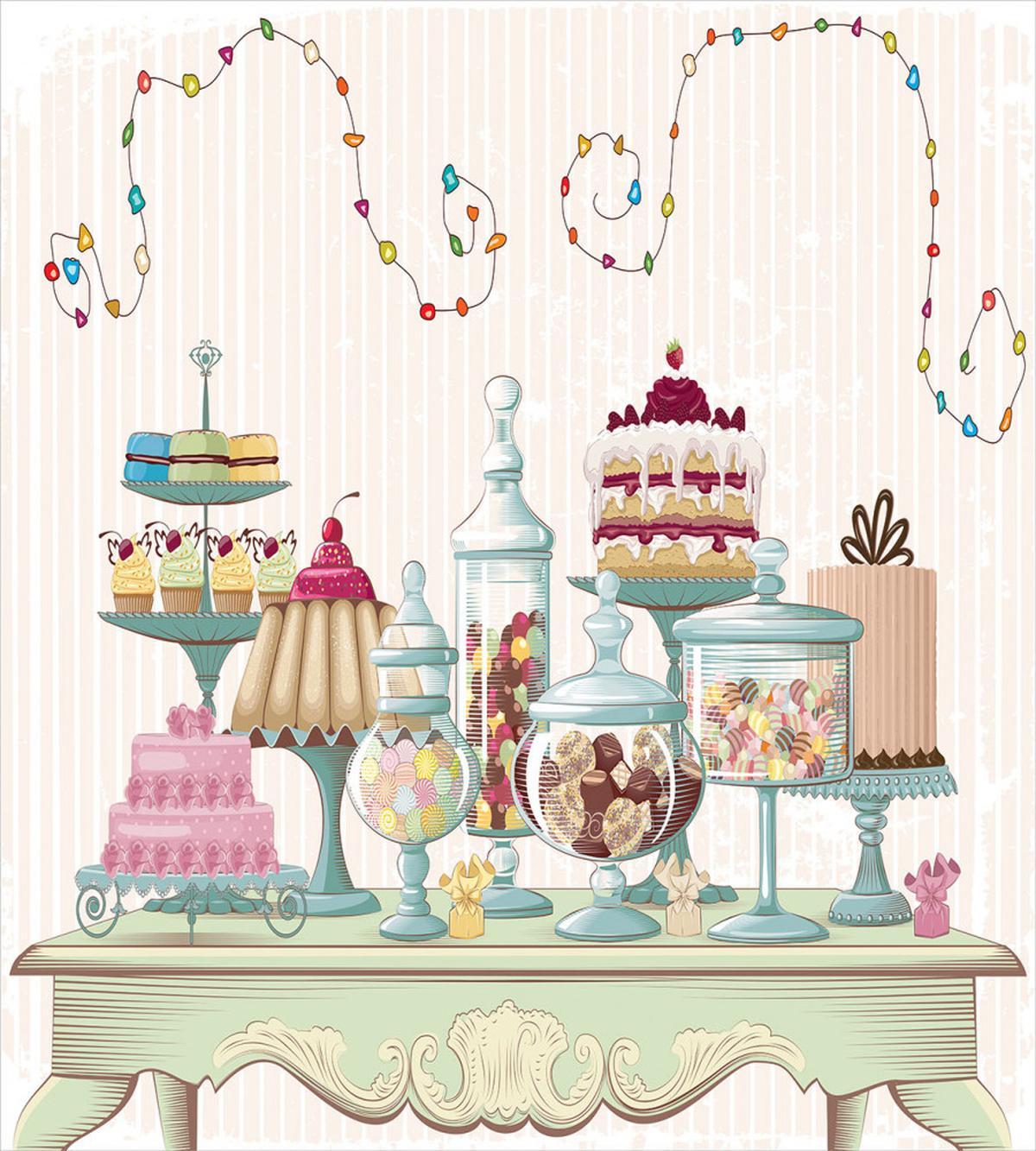 Cakes Glass Jars on a Table — Pattern