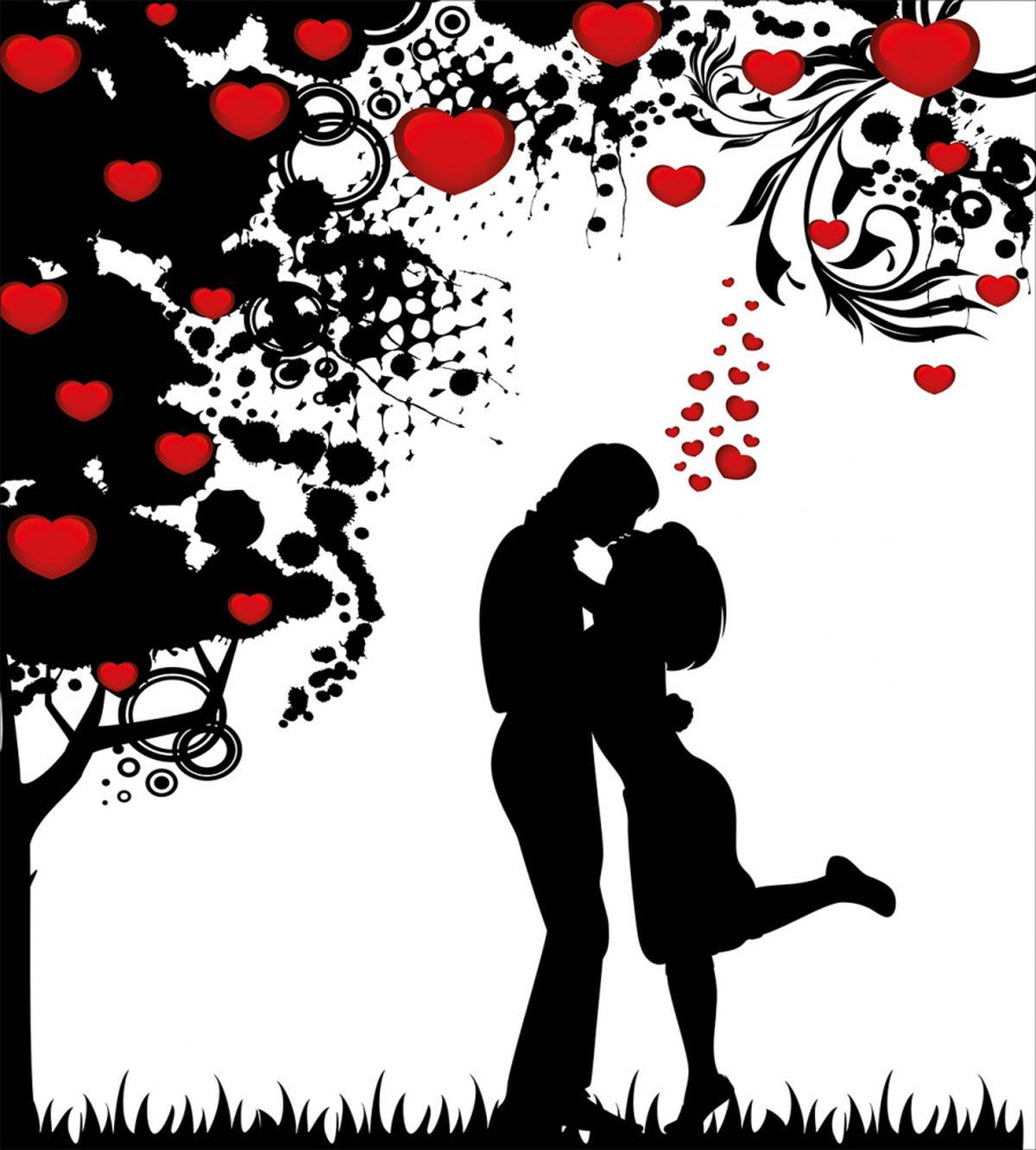Lovers near Abstract Tree — Pattern
