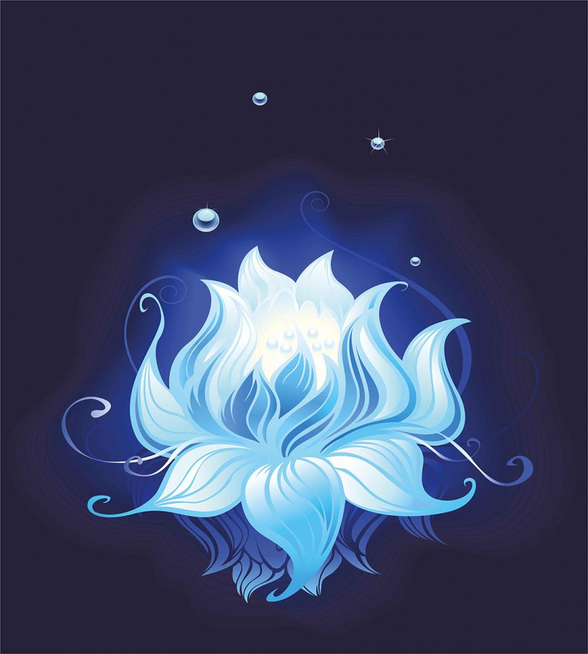 Lotus with Dew Drops — Pattern