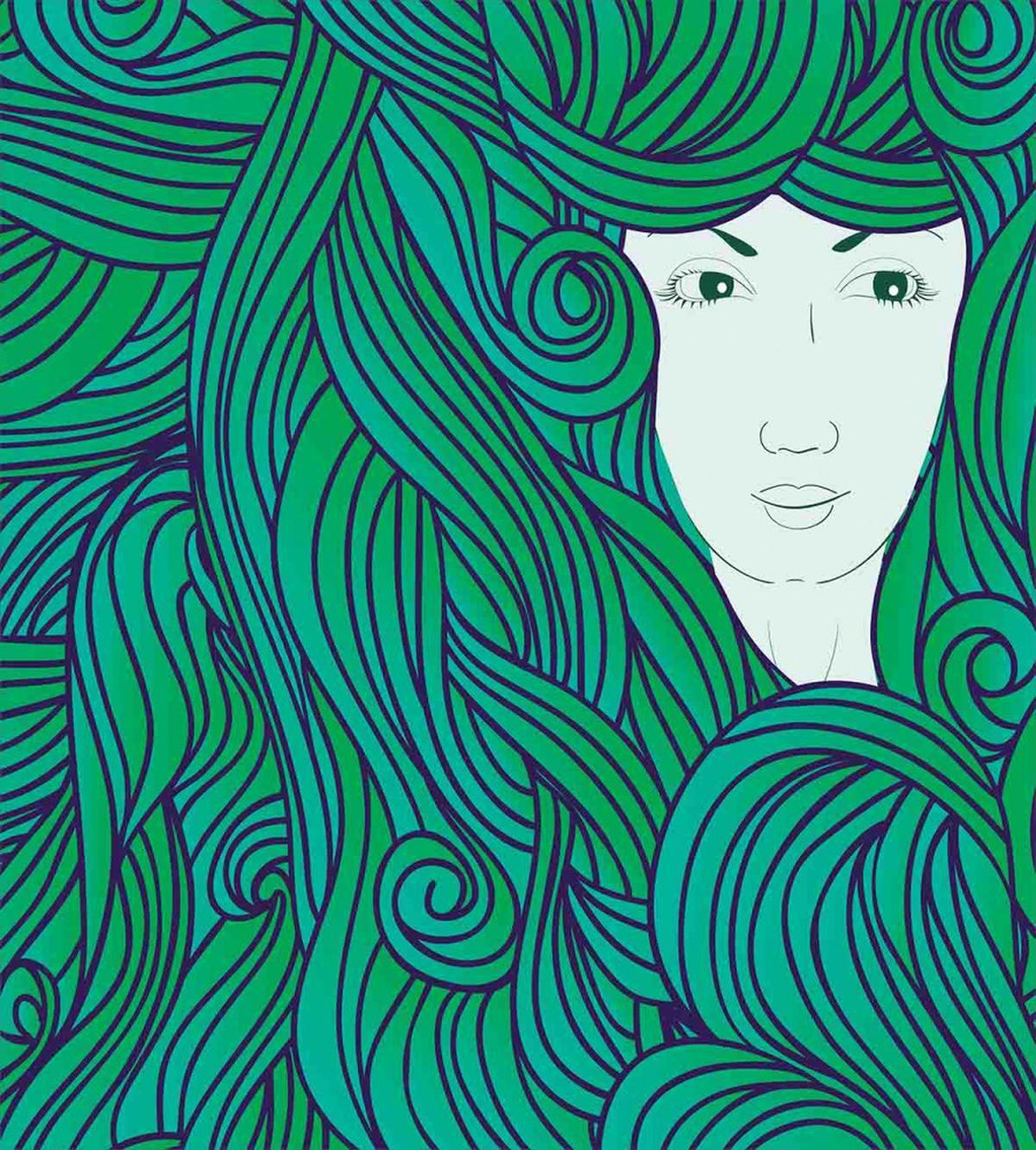 Fantasy Girl Curly Hair — Pattern