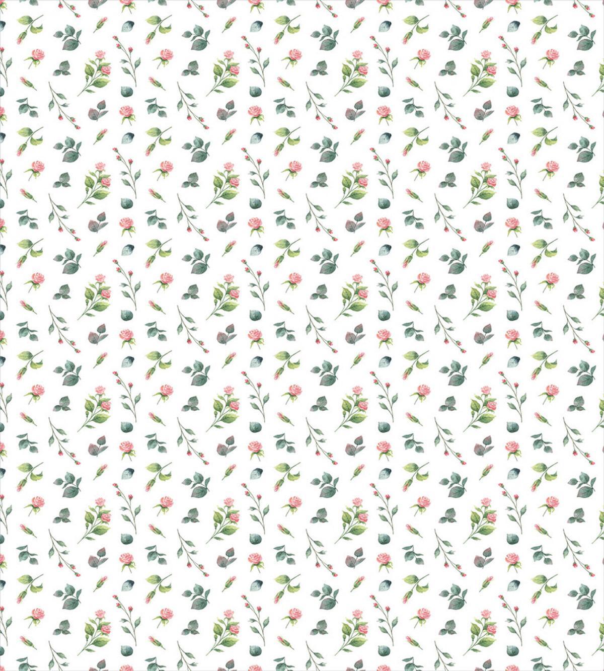 Watercolor Roses Leaf — Pattern