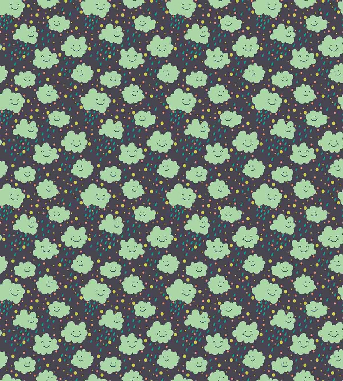 Happy Rain Clouds Polka Dots — Pattern