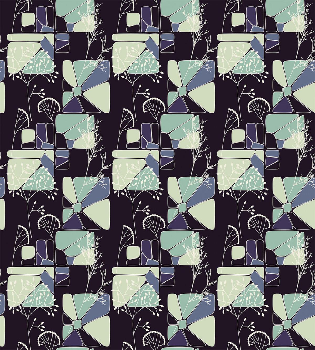 Mosaic Look Square Monotone Trees — Pattern