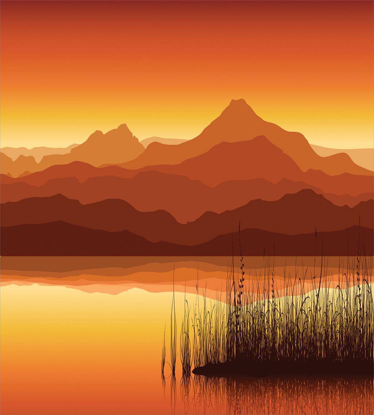 Abstract Mountains Sunset — Pattern
