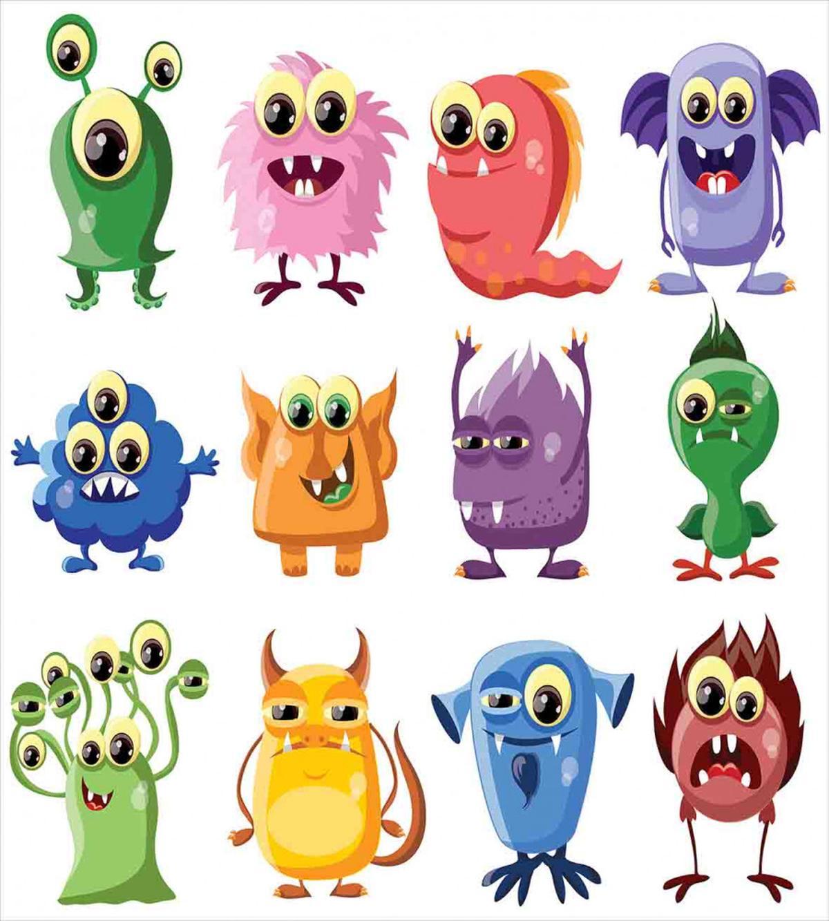 Cartoon Aliens Monsters — Pattern
