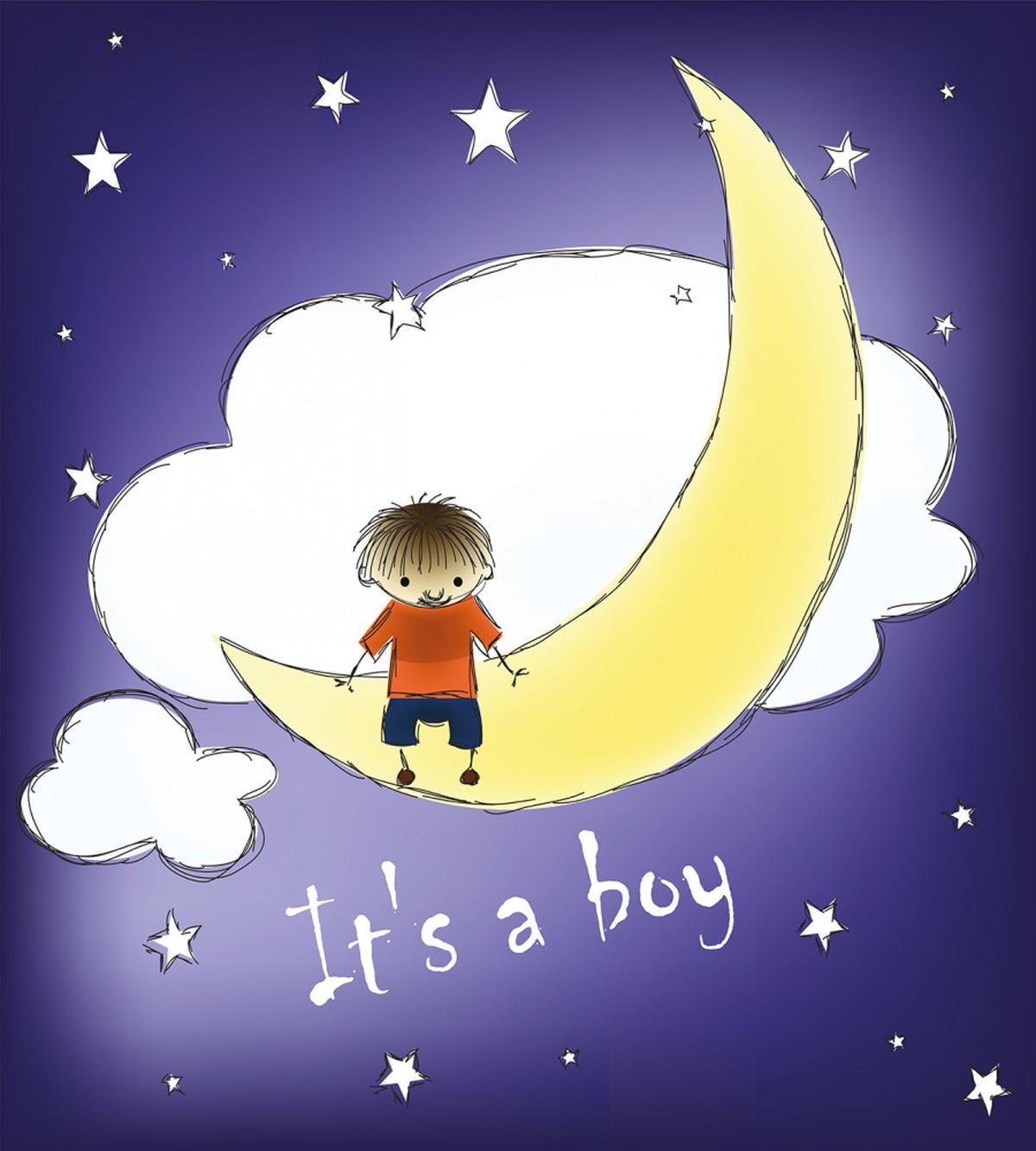 Boy Baby Sky Greeting — Pattern