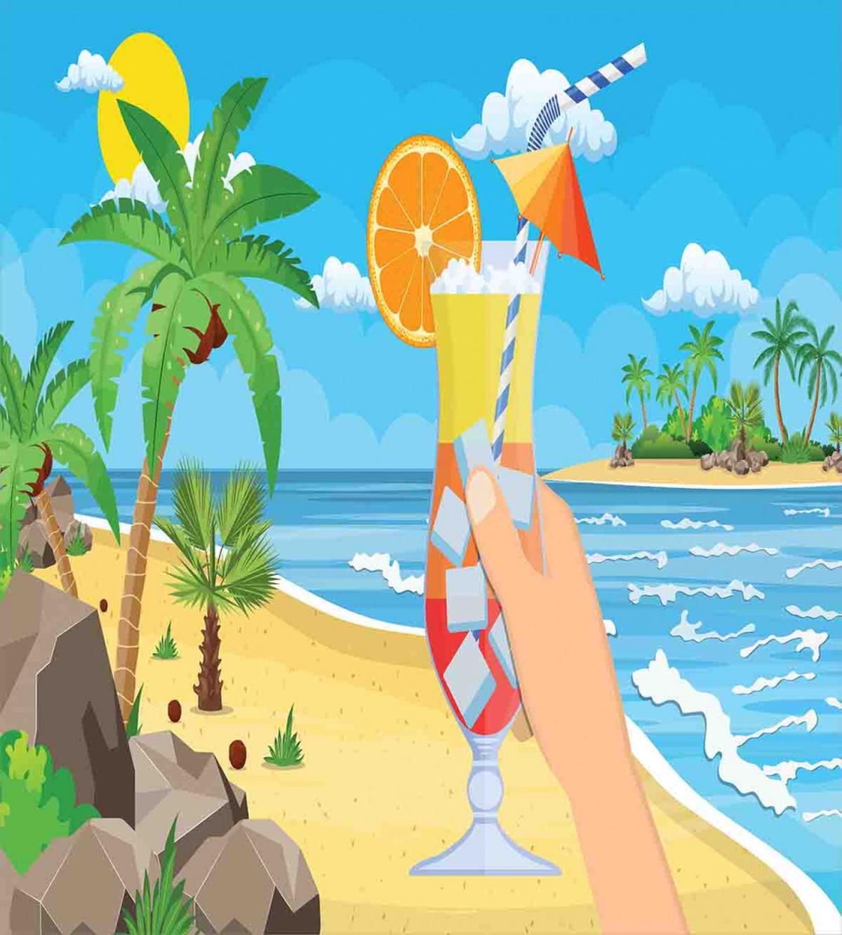 Tropical Cocktail Glass — Pattern