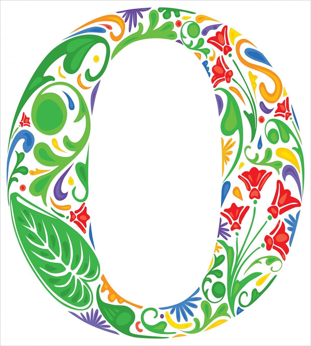 Floral Font Colorful O — Pattern