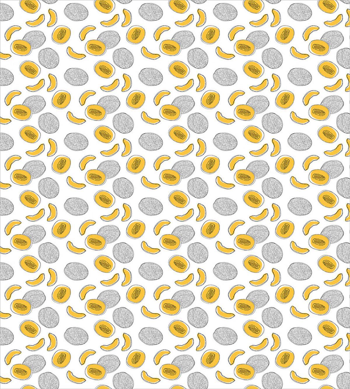 Monochrome Fruit Sketch Art — Pattern