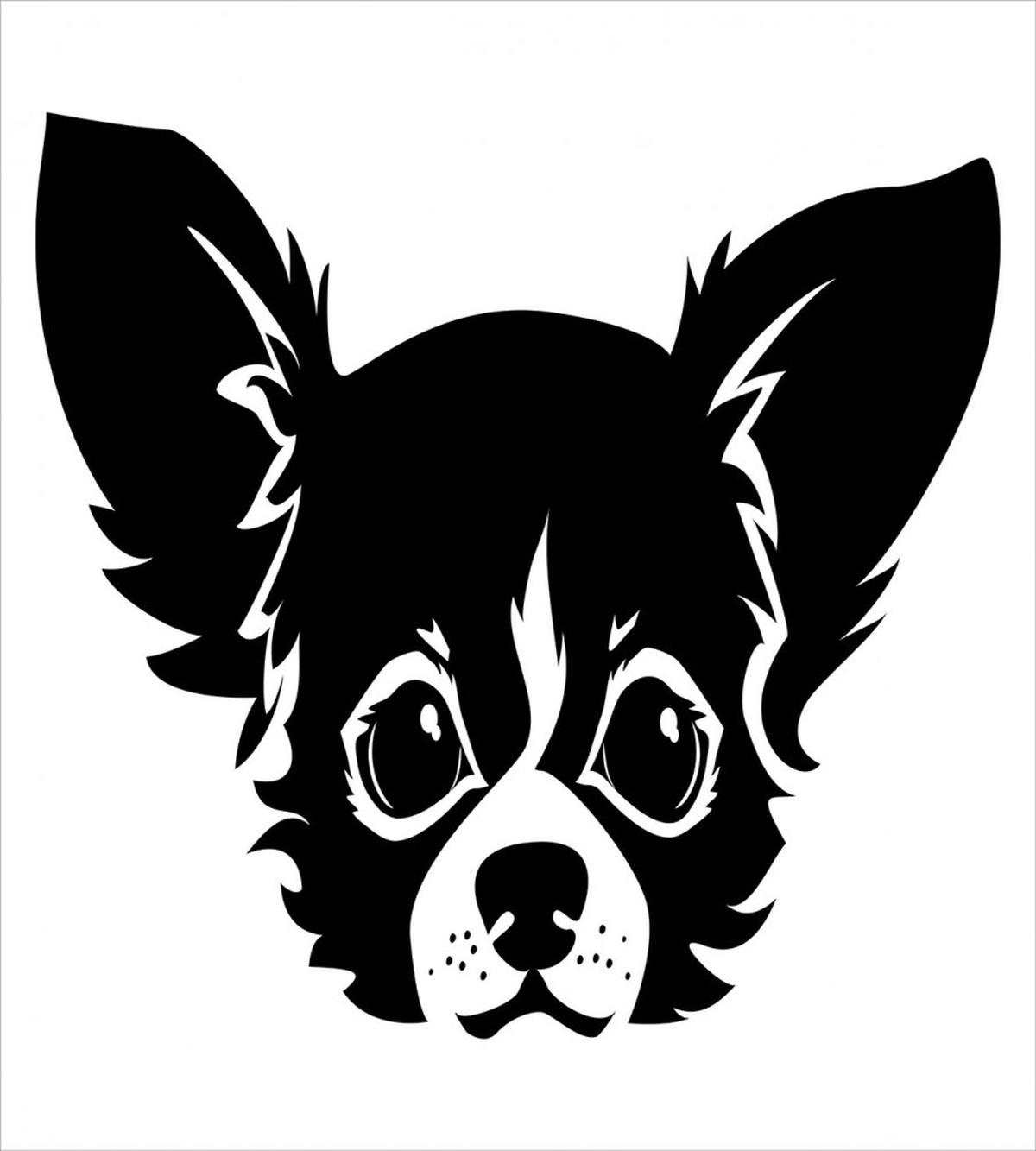 Monochrome Puppy Head — Pattern