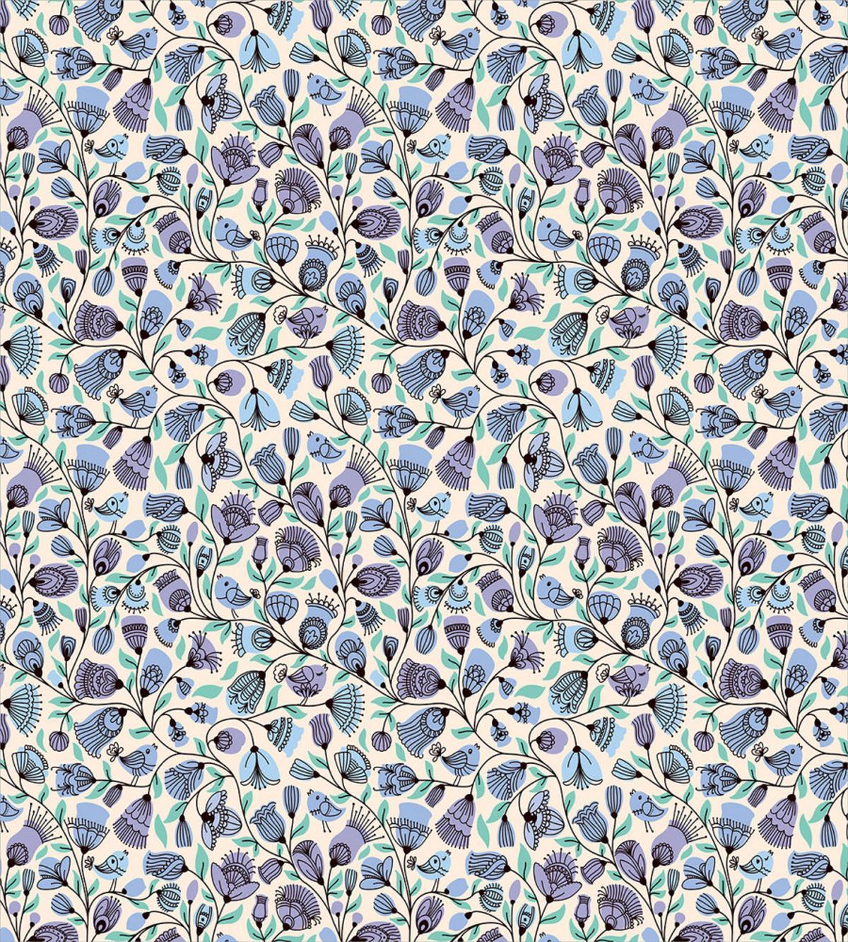 Birds Flourishing Flowers — Pattern