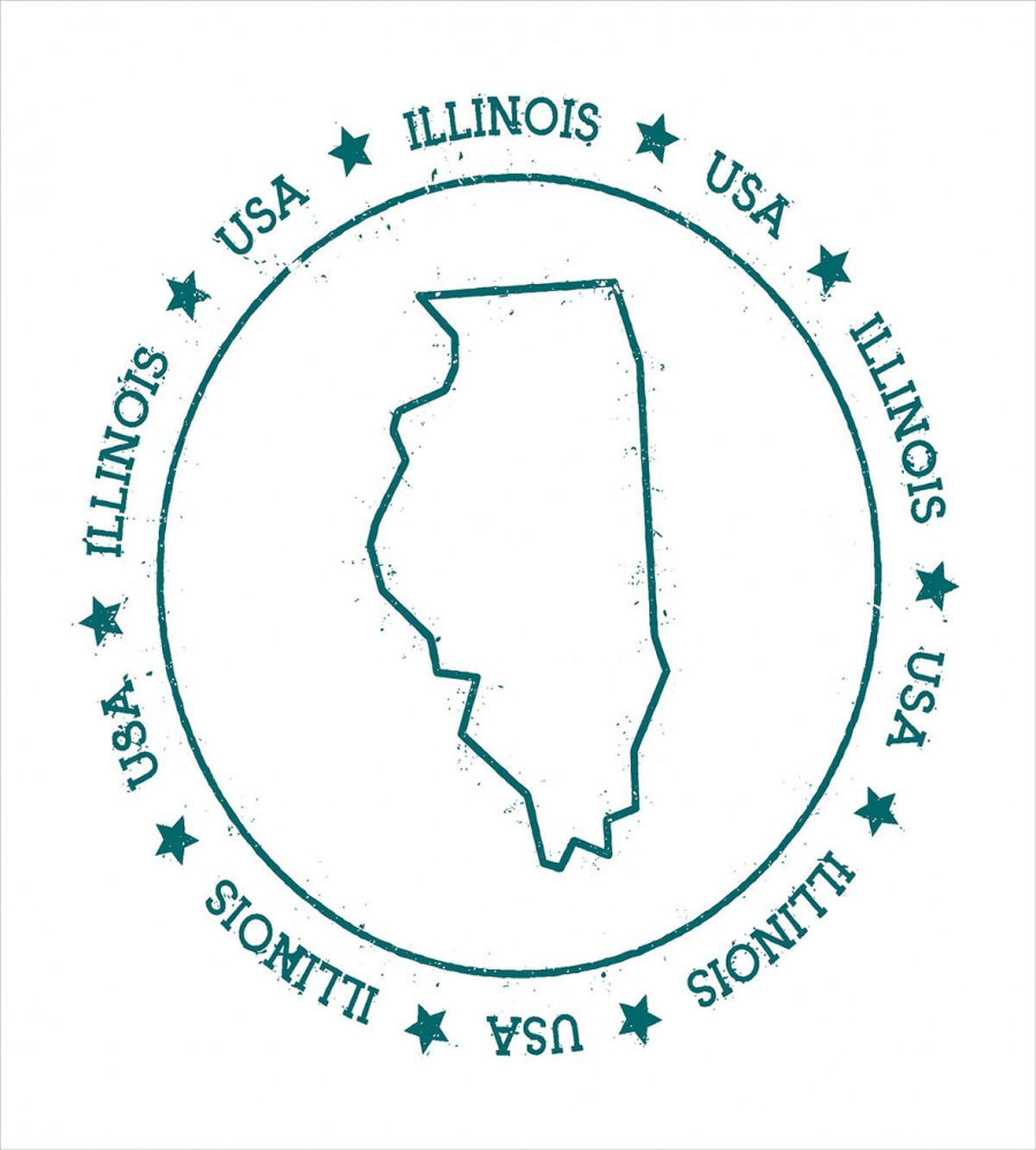 Outline Map in USA Circle — Pattern