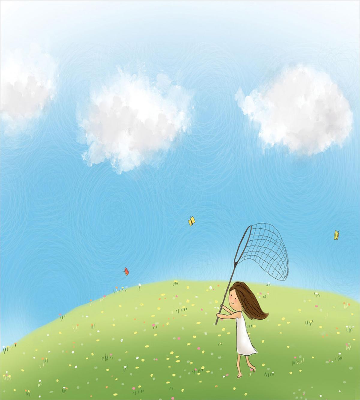 Girl Chasing Butterflies — Pattern