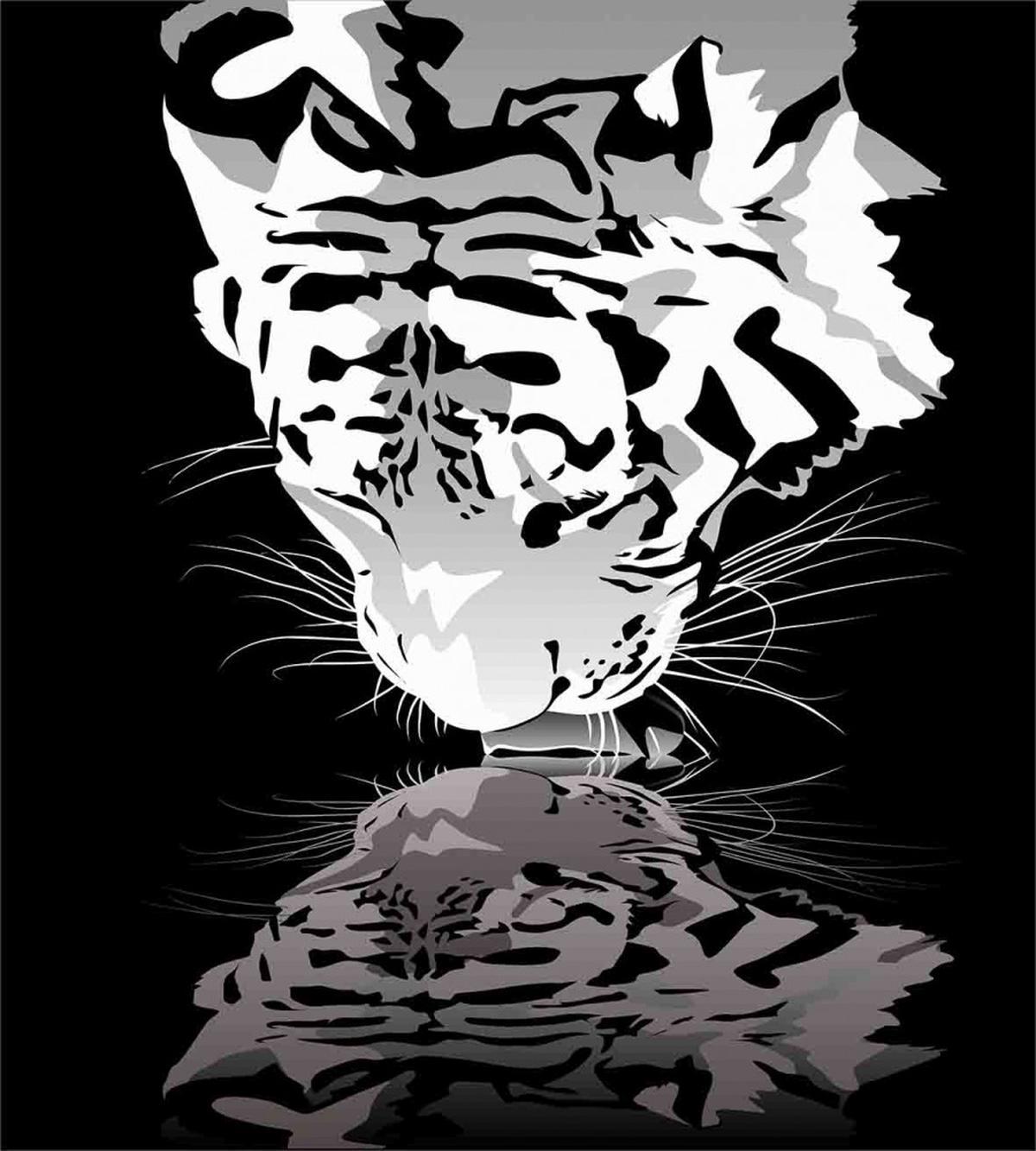 Tiger Drinking Water — Pattern