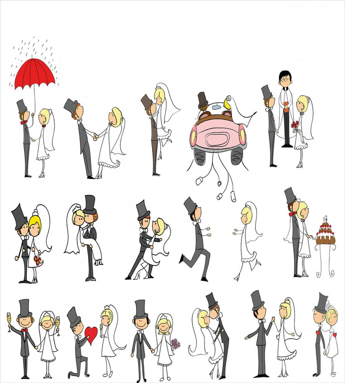 Cartoon Couple Funny — Pattern