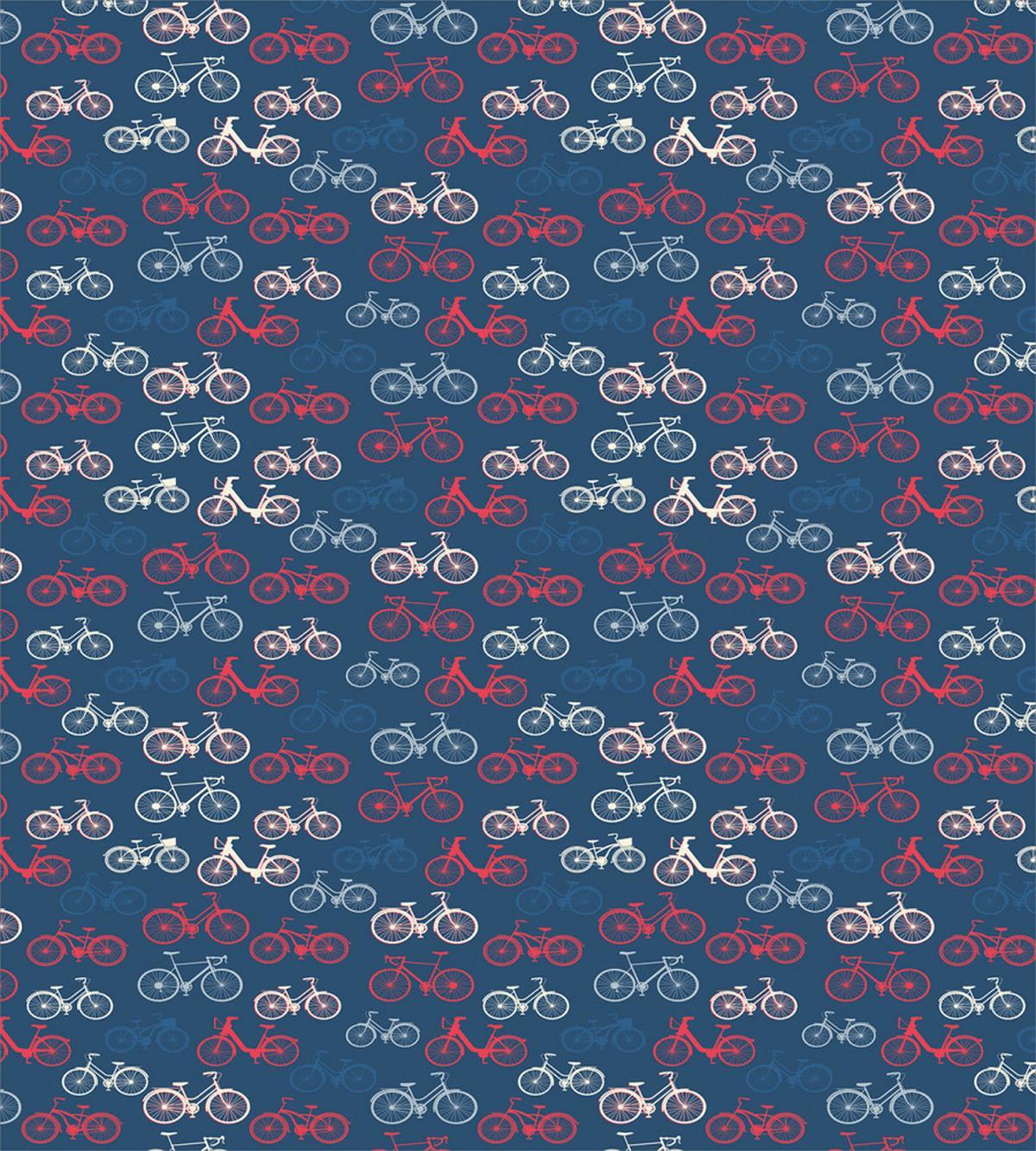Bike Sketches on Blue — Pattern