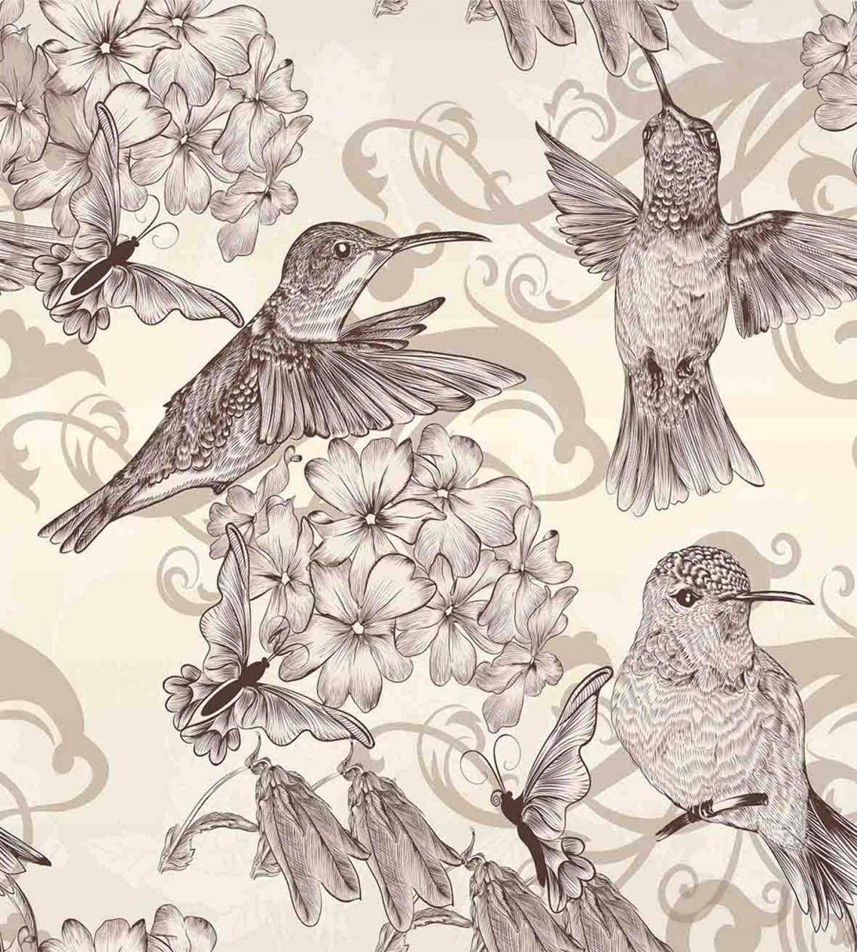 Old Birds and Flowers — Pattern