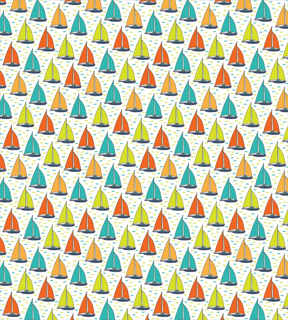 Colorful Windboats on Sea — Pattern