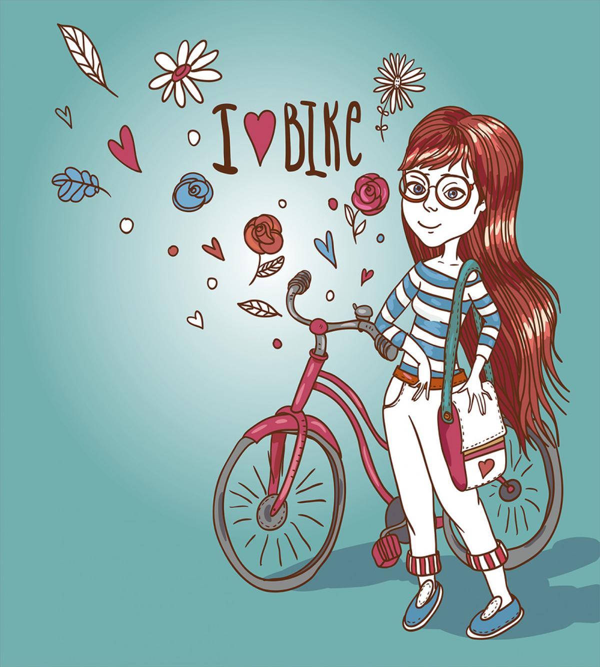 Girl with Bike — Pattern