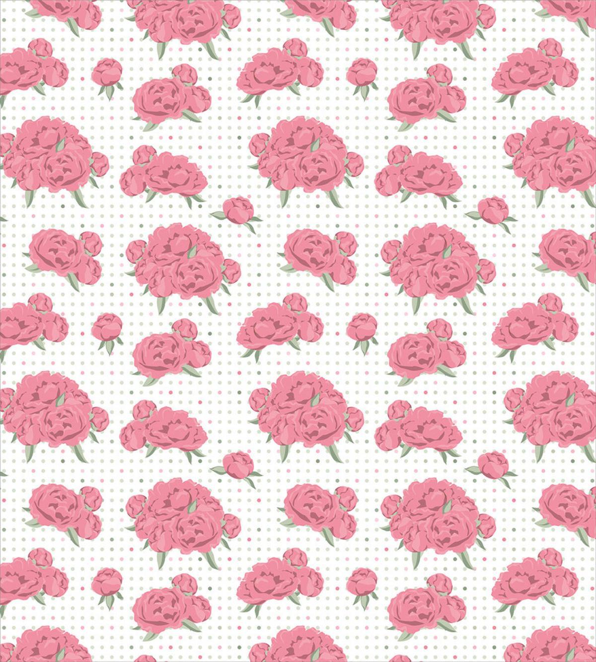 Peonies with Dots on Back — Pattern