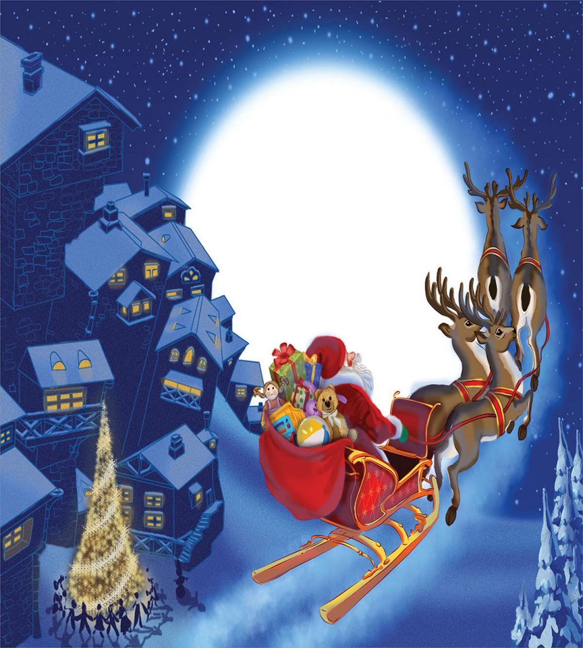 Reindeers in Night Sky — Pattern