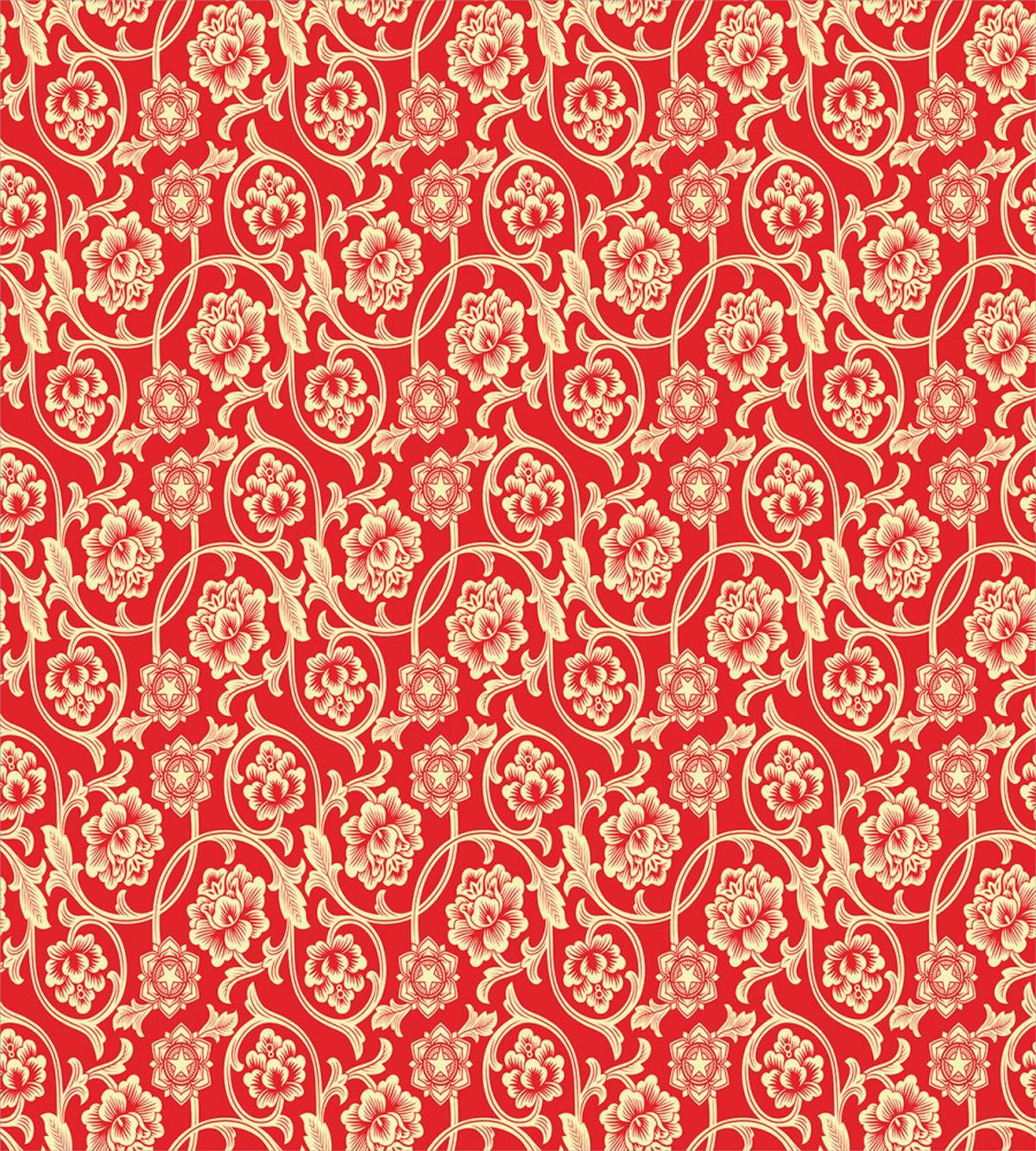 Chinese Blossoms and Curls — Pattern