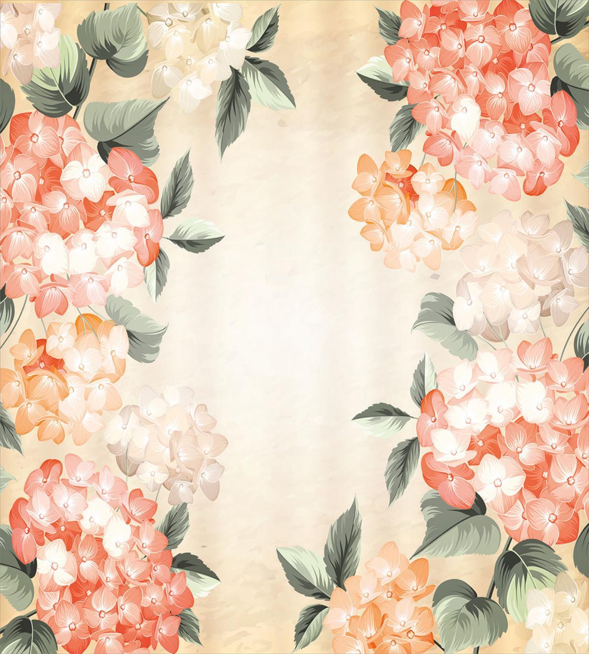 Blooming Hydrangea Flowers — Pattern