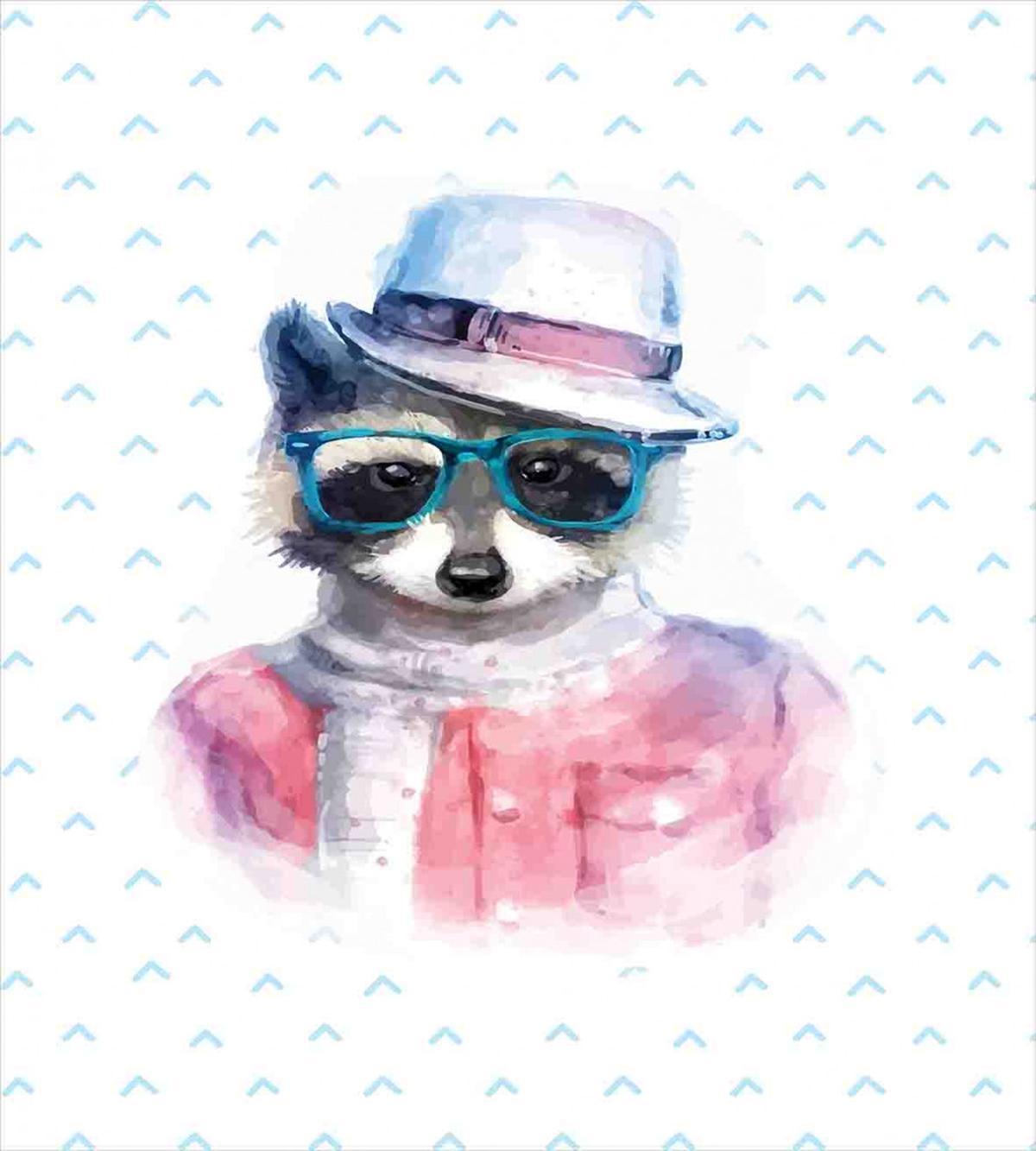 Retro Hipster Raccoon — Pattern
