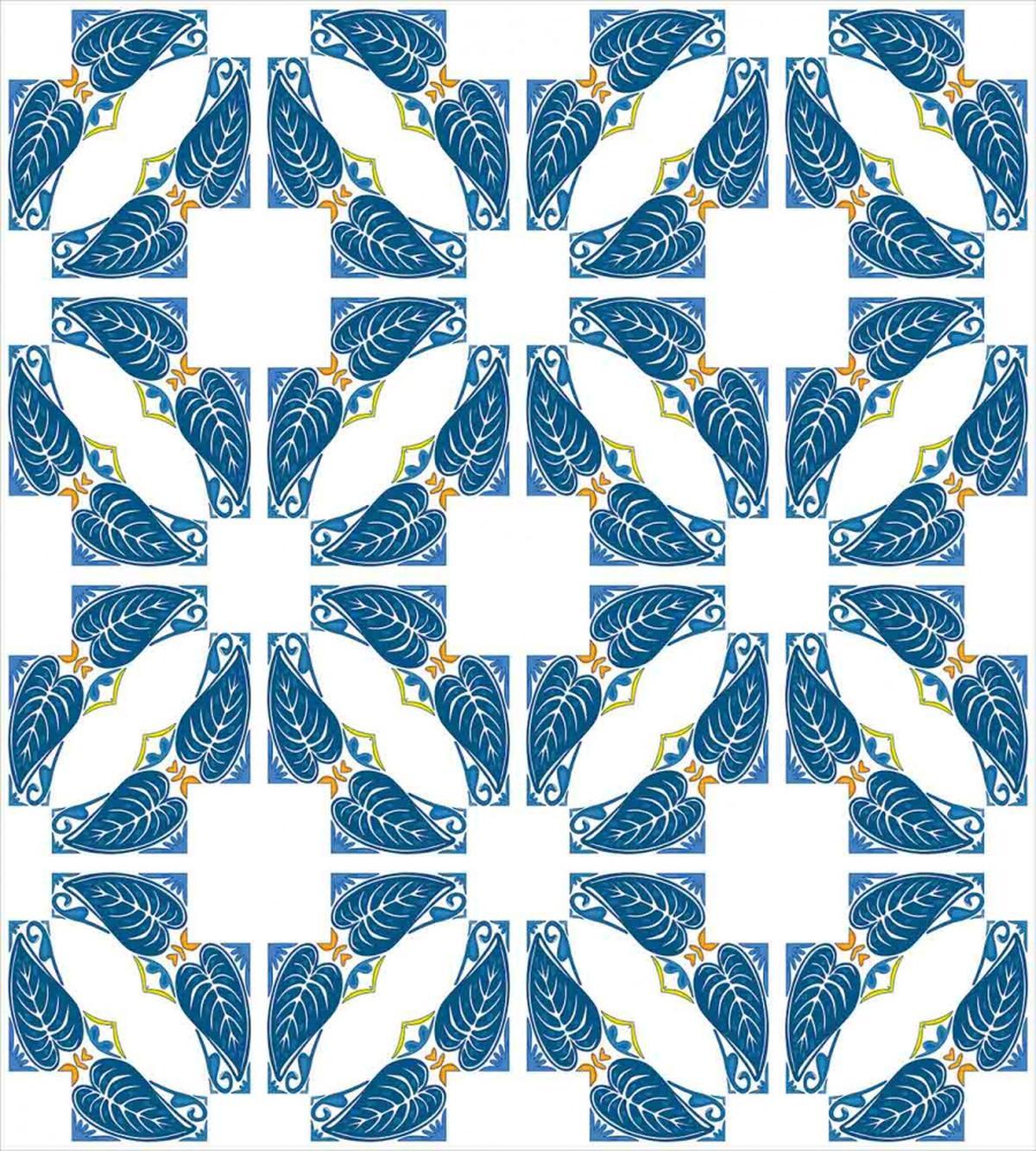 Moroccan Blue Leaves — Pattern